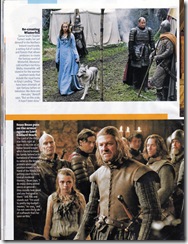 Sansa a Lady, Sean Bean, Arya, Illyn Payne, Jorry Cassel - scéna na hradu Darry byla přesunuta do hostince na křižovatce. 